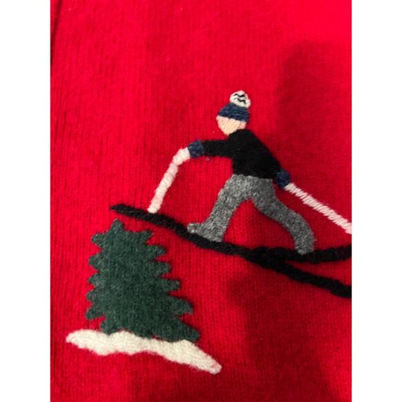 David Brooks red 100 percent wool sweater - Picture 3 of 13